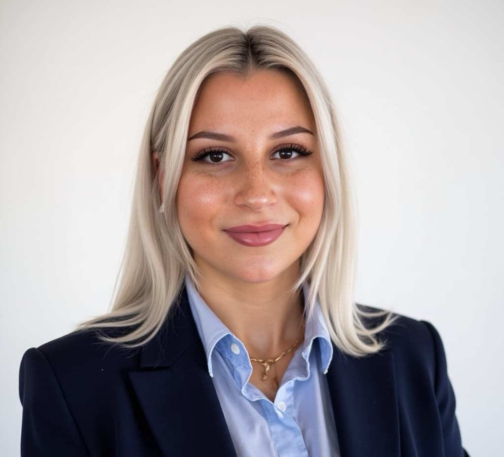 Blazer und hellblaue Bluse
